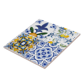 Majolica,citrus,mediterranean tiles