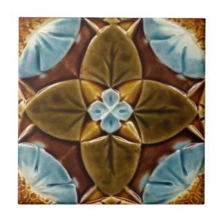 Majolica Gothic Tile c1893 Mintons Vintage Design