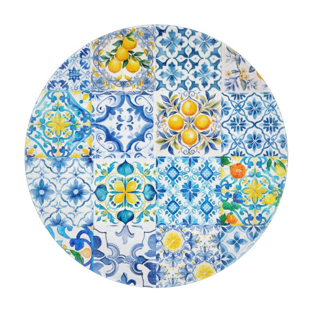 Majolica,lemon ,Sicilian tiles, Cutting Board (Front)