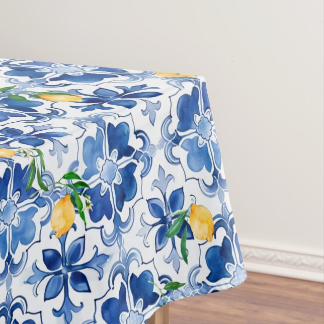 Majolica,lemon ,Sicilian tiles, Tablecloth (In Situ)