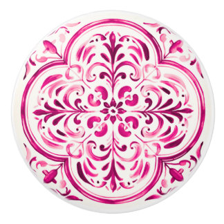 Majolica Rose Ceramic Knob