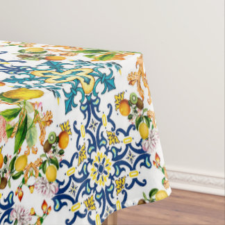 Majolica,Sicilian tiles,lemons citrus   Tablecloth