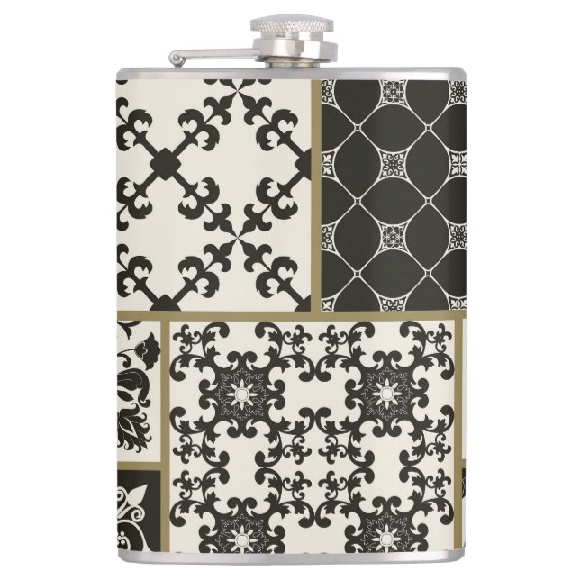 Majolica tile Islamic motifs. Hip Flask (Front)