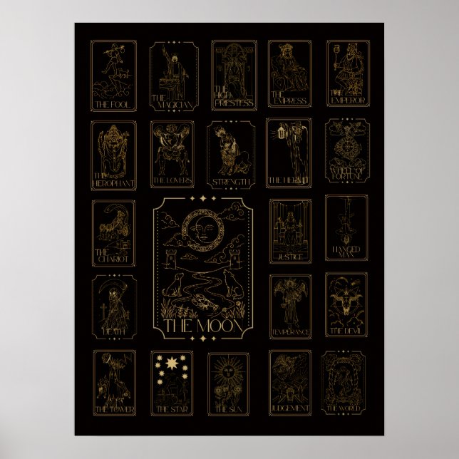 Major Arcana Tarot - Featuring the Moon Poster (Front)