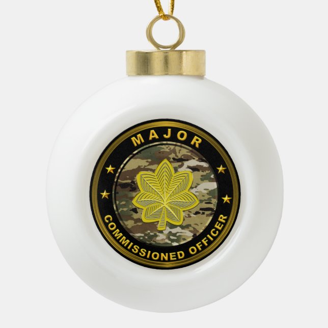 Major Army  Ceramic Ball Christmas Ornament (Front)