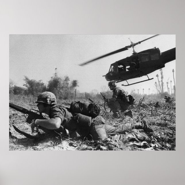 Major Crandall's UH-1D Helicopter in Vietnam War Poster (Front)