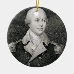 Major General Nathaniel Greene (1742-86), engraved Ceramic Tree Decoration