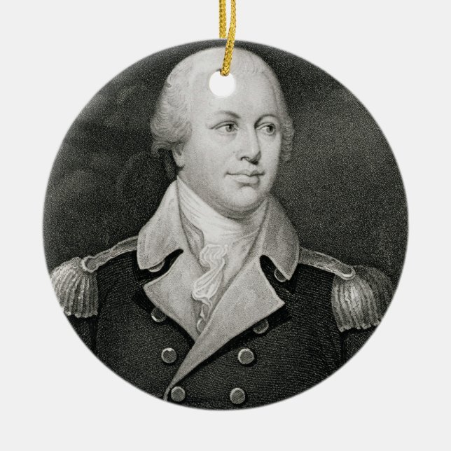 Major General Nathaniel Greene (1742-86), engraved Ceramic Tree Decoration (Front)