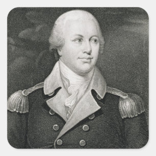 Major General Nathaniel Greene (1742-86), engraved Square Sticker