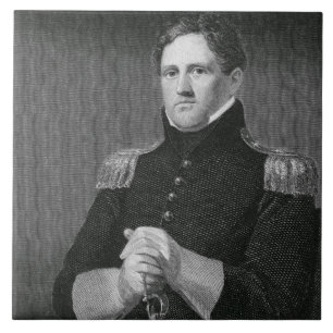 Major General Winfield Scott (1786-1866) engraved Tile
