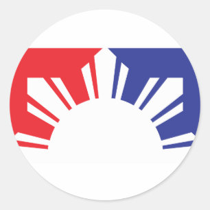 Major League Filipino Flag - Half Classic Round Sticker