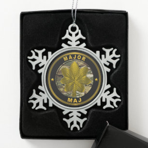 MAJOR MAJ SNOWFLAKE PEWTER CHRISTMAS ORNAMENT