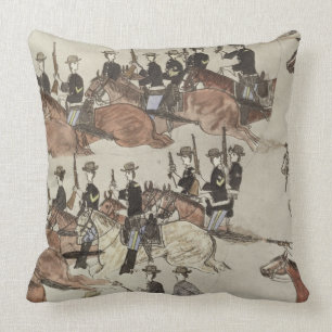 Major Marcus Reno's retreat before the Indian coun Cushion