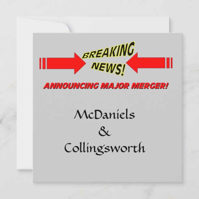 Major Merger Wedding Save the Date Invitation (Front)