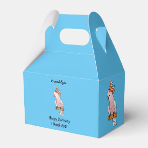 Major mitchell cockatoo bird cartoon illustration favour box