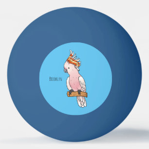 Major mitchell cockatoo bird cartoon illustration ping pong ball