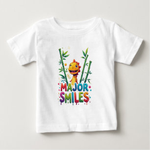 Major Smiles Colourful Cartoon Dinosaur Baby T-Shirt