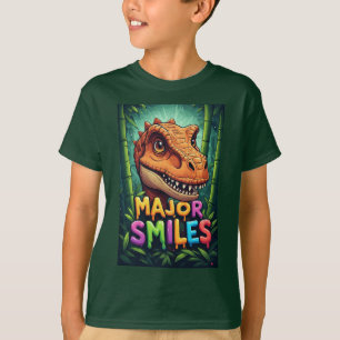 Major Smiles Colourful Cartoon Dinosaur T-Shirt