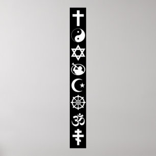 MAJOR SYMBOLS of WORLD RELIGIONS Poster
