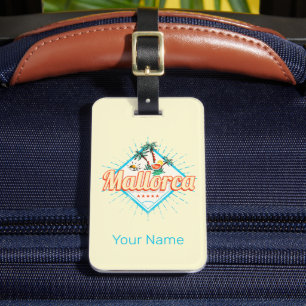 Majorca Balearic Island Retro Parrot Vintage Luggage Tag