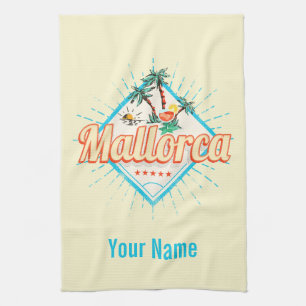 Majorca Balearic Island Retro Parrot Vintage Tea Towel