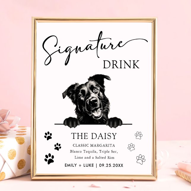 Majorca Shepherd Dog Wedding Signature Drink Sign (Creator Uploaded)