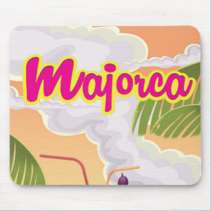 majorca vintage travel poster. mouse pad