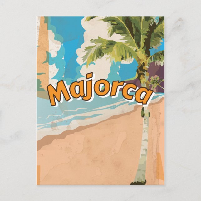 Majorca Vintage vacation Poster Postcard (Front)