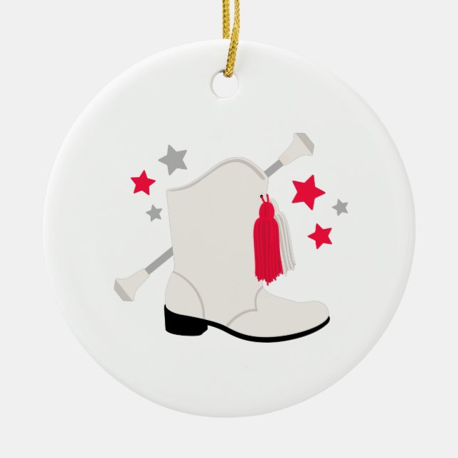 Majorette Boot Ceramic Tree Decoration (Front)