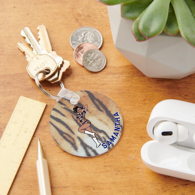 Majorette/ Dancer  Blue Tiger #1 Key Ring (Desk)