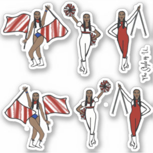 Majorette / Dancer/ Cheer / Flag Stickers Red