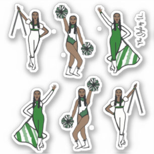 Majorette / Dancer/ Cheer Stickers Green 