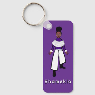 Majorette/ Dancer Faux Fur/ Purple #1 Key Ring
