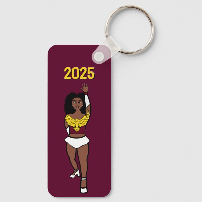 Majorette/ Dancer Keychain Maroon Gold Eagle A (Back)