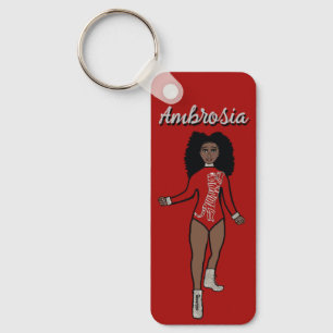 Majorette/ Dancer Keychain Red Silver Tiger A