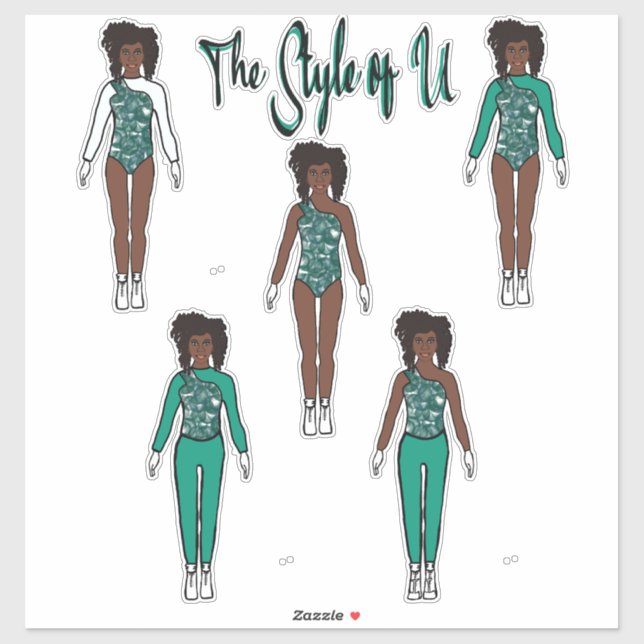 Majorette / Dancer Quick Change Stickers ( Sea) (Sheet)