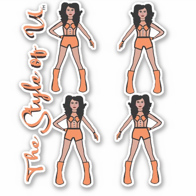 Majorette / Dancer Stickers Apricot (Front)