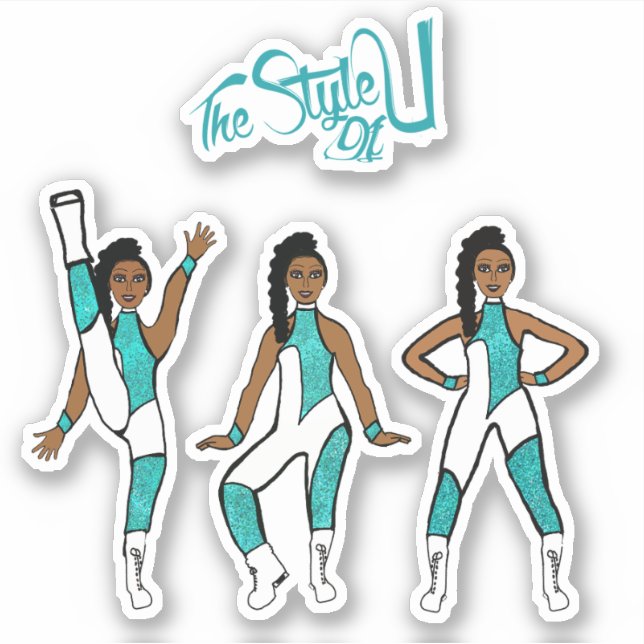 Majorette / Dancer Stickers Aqua Jumpsuit B (Front)