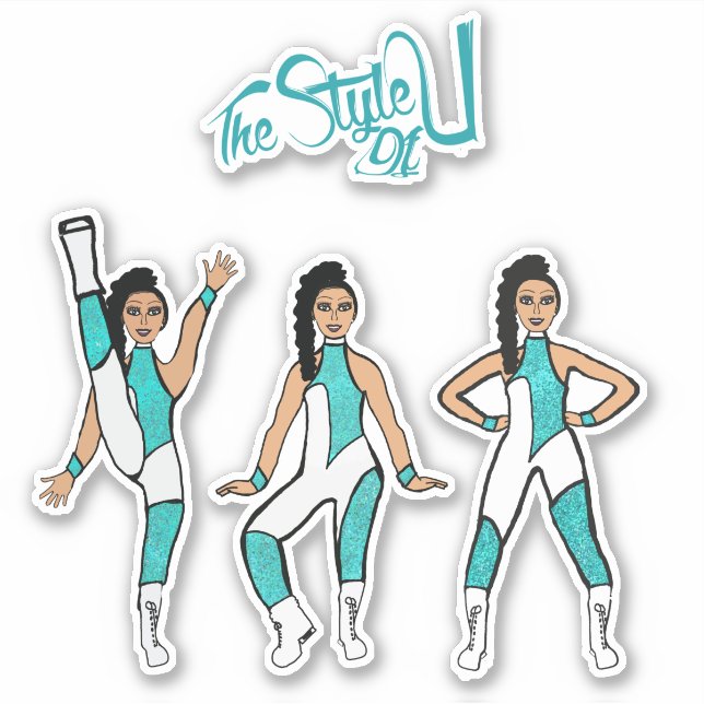 Majorette / Dancer Stickers Aqua Jumpsuit C (Front)