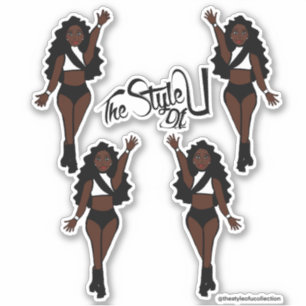 Majorette / Dancer Stickers Black & White A