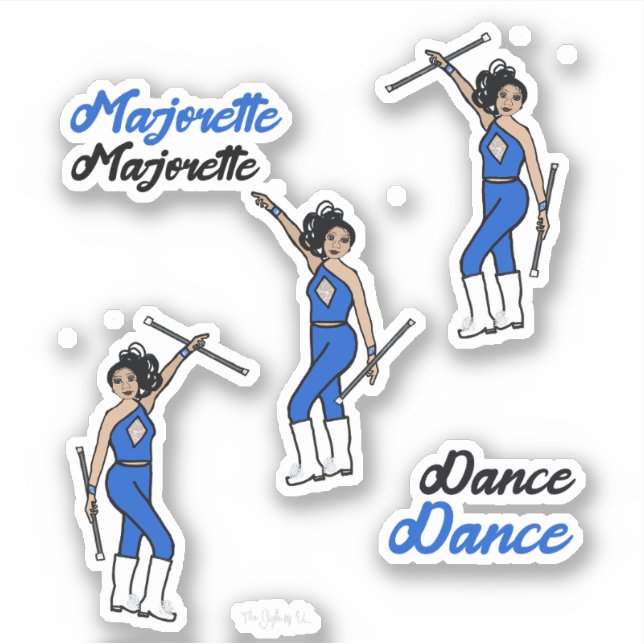 Majorette / Dancer Stickers Blue Diamond (Front)