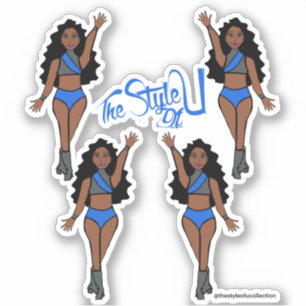 Majorette / Dancer Stickers Blue & Grey