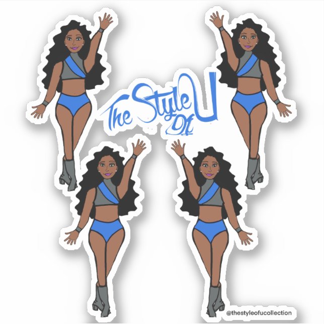 Majorette / Dancer Stickers Blue & Grey (Front)