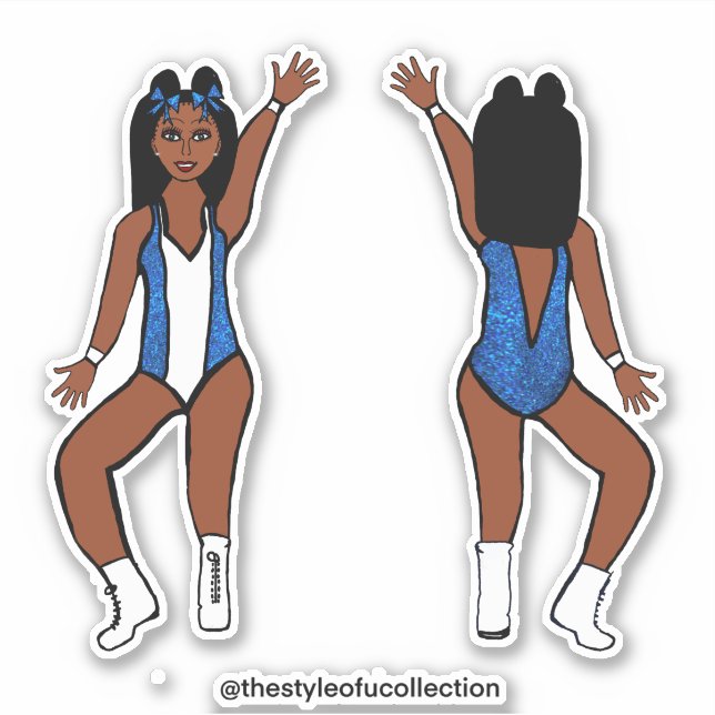 Majorette / Dancer Stickers Blue Spark #1 (Front)