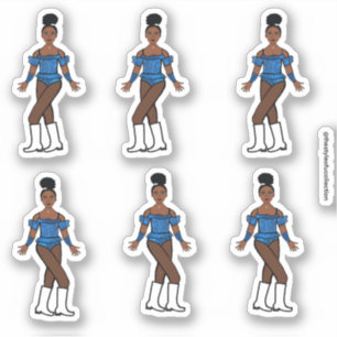Majorette/ Dancer Stickers Blue Stones