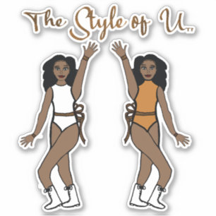 Majorette / Dancer Stickers Leopard Ribbon