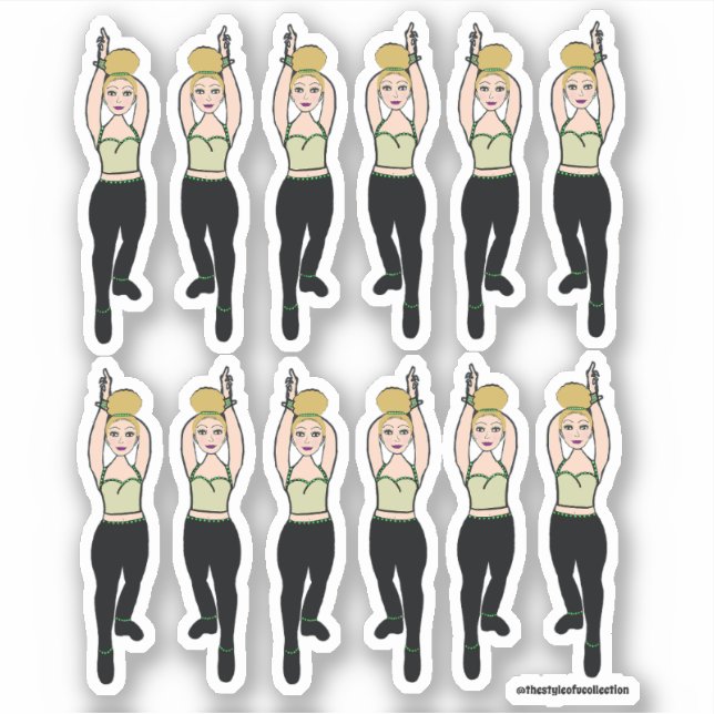 Majorette / Dancer Stickers Mint Black 2 (Front)