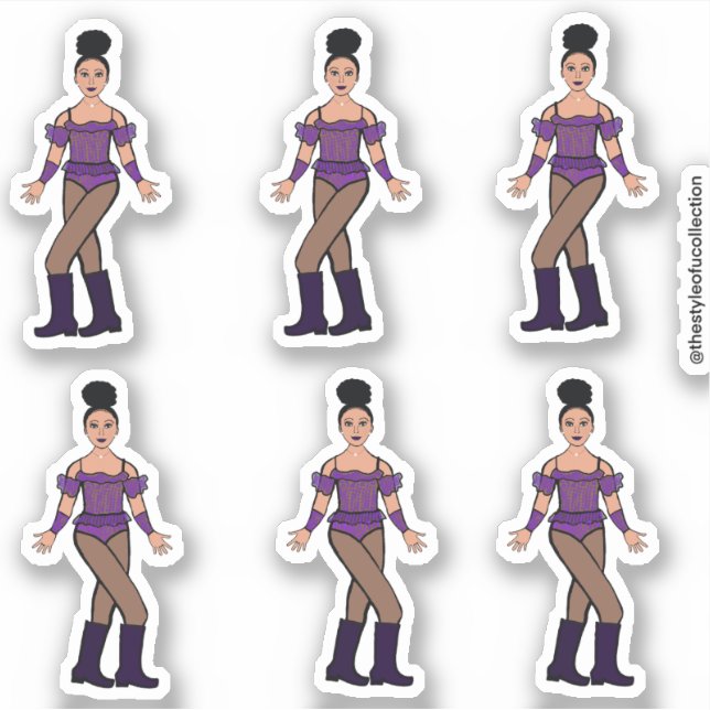 Majorette/ Dancer Stickers Purple Stones B (Front)