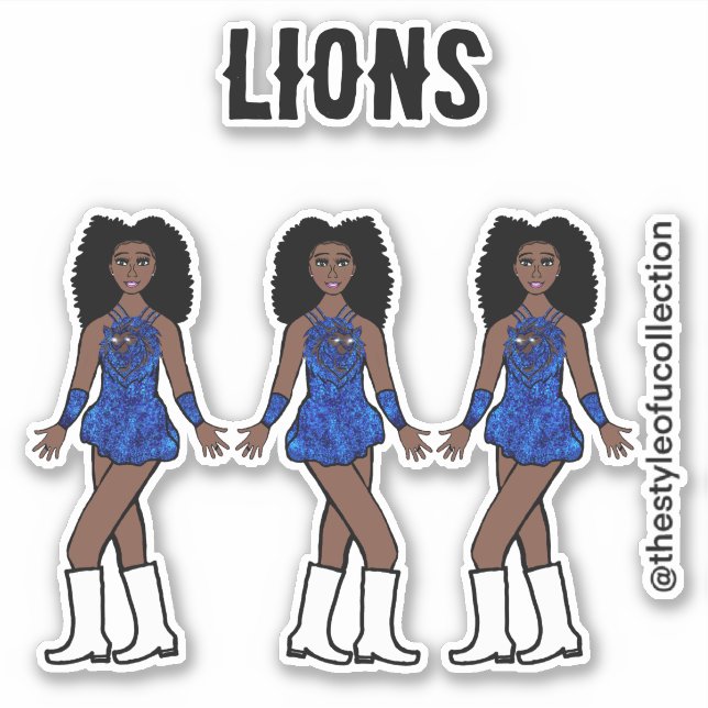 Majorette / Dancer Stickers  Sapphire  Lion A (Front)