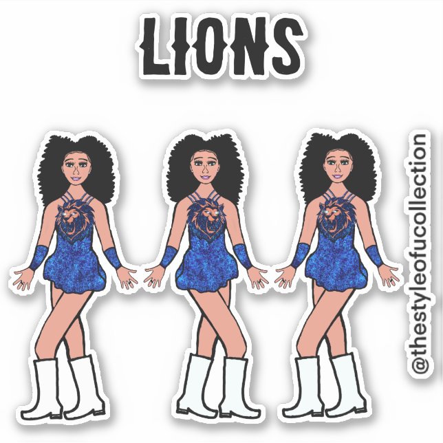 Majorette / Dancer Stickers  Sapphire  Lion B (Front)